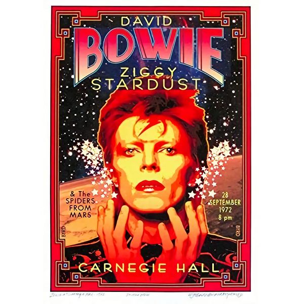 ASHER Gift VINTAGE BAND DAVID BOWIE ZIGGY STARDUST Rock & Roll Concert Gig Advertisement POSTER WALL ART REPRODUCTION - Matte poster Frameless Gift 11 x 17 inch(28cm x 43cm)-LS-137