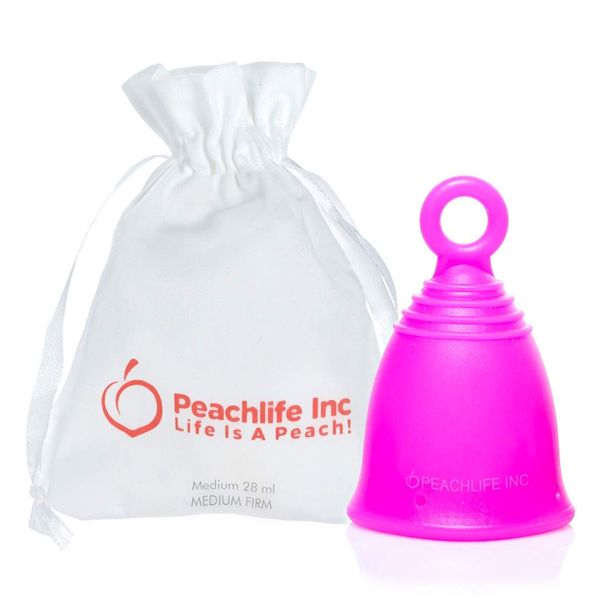 Peachlife Ring Menstrual Cup - Reusable for 10 Years - Medium Size, Medium Firm