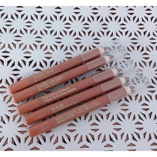 Lot of 5, Estee Lauder Travel Size Double Wear Stay in Place Lip Pencil 18 Nude