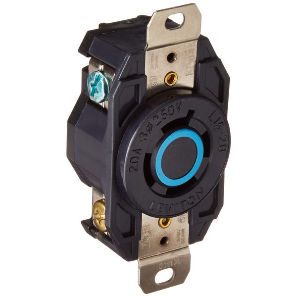 Leviton 20 Amp, 250 Volt, Flush Mount Locking Receptacle, Industrial Grade, 2420