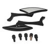 Szmsmy 1 Pair Triangle Rearview Mirror Side Mirror Universal Motorcycle Black