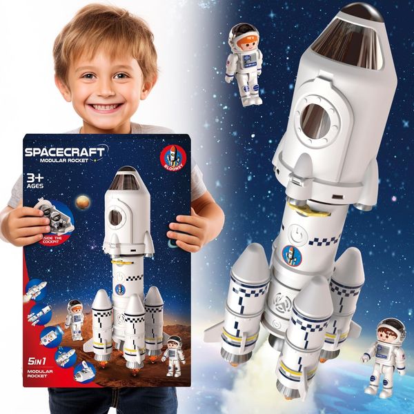 Rocket Ship Toys for Kids | Space Shuttle Toys Model with Astronaut Figures |...