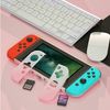 Protective Cover Case Compatible with Switch, Switch Screen Protector and Thumb Grips Caps for Switch Console Accessories - Pink White