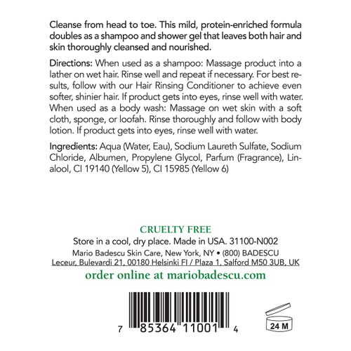 Mario Badescu All Purpose Egg Shampoo for All Hair and Skin Types | Shampoo and Body Wash that Cleanses and Nourishes |Formulated with Egg White Proteins, 8 Fl Oz