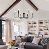 6-Light Rustic Candle Ceiling Light, Modern Farmhouse Lighting  Pendant Light