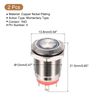 sourcing map Momentary Metal Push Button Switch 12mm Mounting Dia 1NO 3-6V Red LED Light, Flat Head, 2pcs