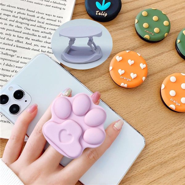 Cute Pink Paw Phone Grip |Kawaii 3D Phone Grip Compatible with Kindle Paperwhite, iPad, and iPhone| Kawaii Cat Paw Phone Holder Stand for Women | Phone Charm and Accessories