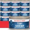 Bumble Bee Tiny Canned Shrimp, 6 oz Cans (Pack of 12) - Wild Caught Shrimp - 22g Protein per Serving - Gluten Free - Great for Appetizers, Shrimp Salad & Other Seafood Recipes