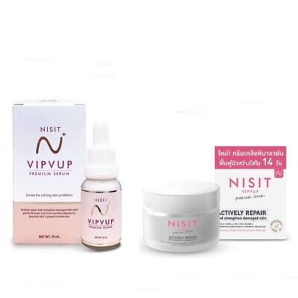 Set NISIT VIPVUP SERUM + NISIT CREAM Himalayan salt Tight firm facial skin