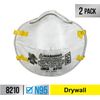 3M N95 Performance Respirator 8210, 2 Pack, Drywall Sanding