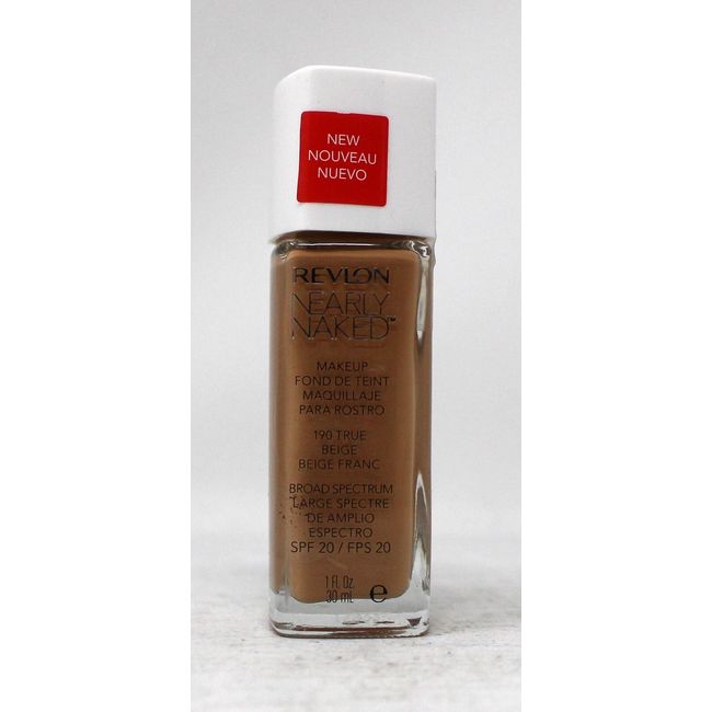 Revlon Nearly Naked Liquid Makeup Broad Spectrum SPF 20 190 True Beige 1 Ounce