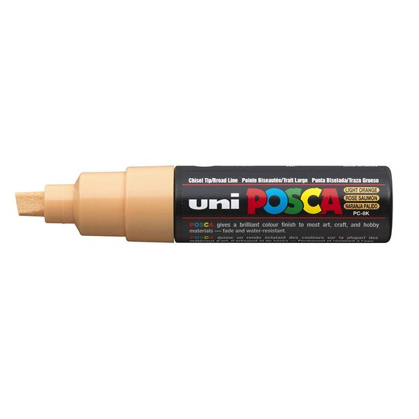 Posca UNI PC-8K CHISEL TIP MARKER PEN- LIGHT ORANGE (BOX OF 6)