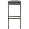 FAMIROSA Bar Stools with Cushions 2 pcs Gray Poly Rattan e,Weight-19 lbs