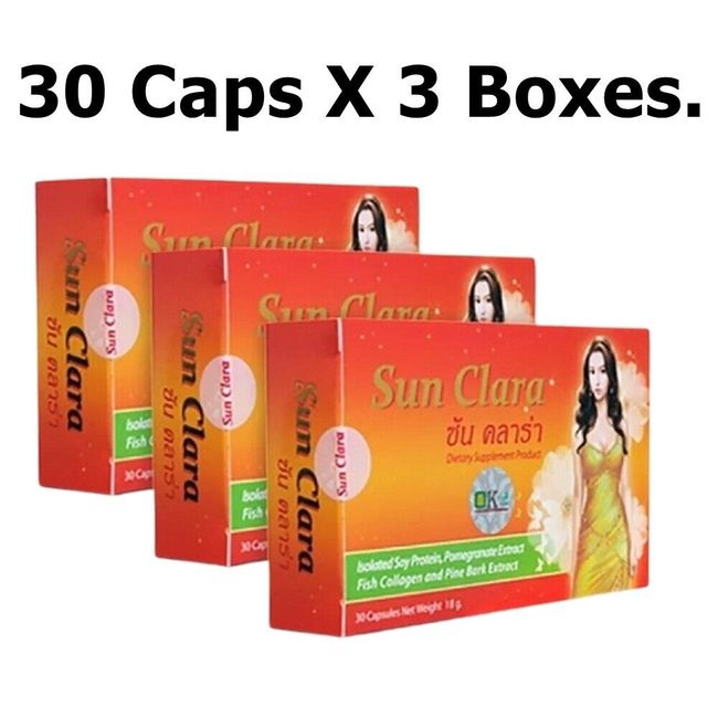 3 X Natural Sun Clara Soy Protein Fish Collagen Dietary Supplement For Women 30