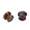 Savagrow 6pcs Walnut Wood Finger Round Pulls Handles Modern Soild Walnut Mushroom Shape Cabinet Knobs, 1.3" Dia