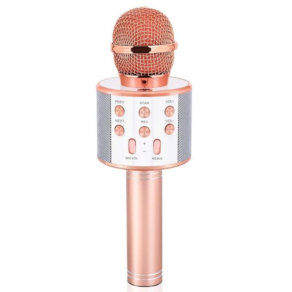 Dodosky Toys for Girls Age 5-12, Wireless Bluetooth Karaoke Microphone for Kids Popular Toys for 5 6 7 8 9 10 11 12 Year Olds Girls Boys Best Gifts for 5-12 Year Olds Girl Boy Teen - Champagne