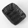 [Pack of 2] Black 23cm Rectangular Wicker Poly Rattan Storage Baskets