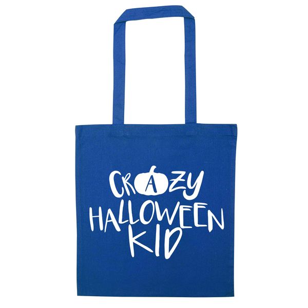 Flox Creative Blue Tote Bag Crazy Halloween Kid