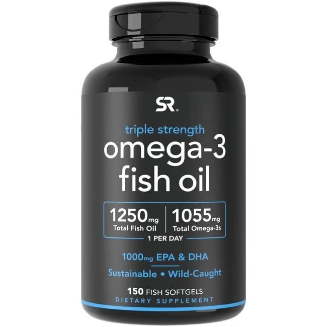 Sports Research Triple Strength Omega 3 Fish Oil - Burpless Fish Oil...