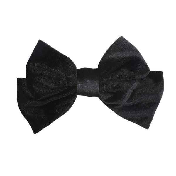 Lurrose 1pc Bow Hair Clip Velvet Bow Barrette Ribbon Bow Hair Clips Hair Accessory for Lady Bride bridesmaid Wedding Engagement Decoration (Black)