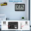 Atomic Clock with Indoor Outdoor Temperature  8.5 Digital Clock Battery Operated