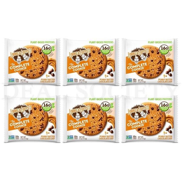 Lenny & Larry's The Complete Cookie Peanut Butter Chocolate Chip 4oz Lot of 6