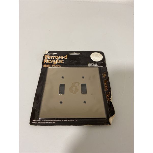 New Plexi-View 2-Gang Mirror Acrylic Beveled Mirror Toggle Switch Wall Plate