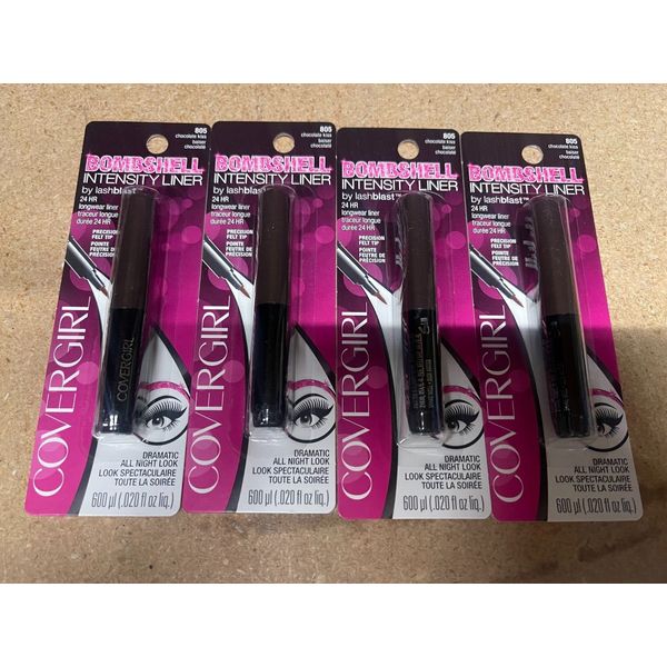 4 PACK CoverGirl Bombshell Intensity Eye Liner, 805 Chocolate Kiss - 0.20 oz