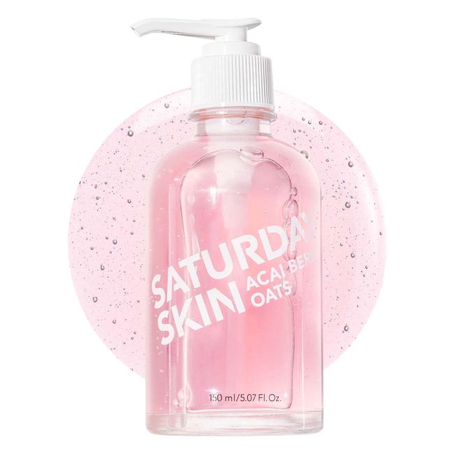 Saturday Skin Hydrating Gentle Facial Gel Cleanser Makeup Remover Sensitive Skin Face Wash Antioxidant Vitamin Brightening Smoothing | Korean Skin Care CICA Acai Berry Oats