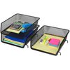 3 Pack - Stackable Desk File Document Letter Tray Organizer, Black