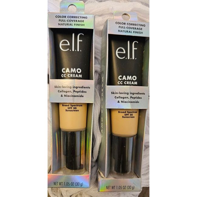 Lot Of 2 ~  Exp 8/22 e.l.f. Camo CC Cream Foundation Sunscreen 84914 Light 240 W