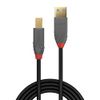 LINDY 36744 USB 3.0 Type A to B Cable, Anthra Line - Black, 5m