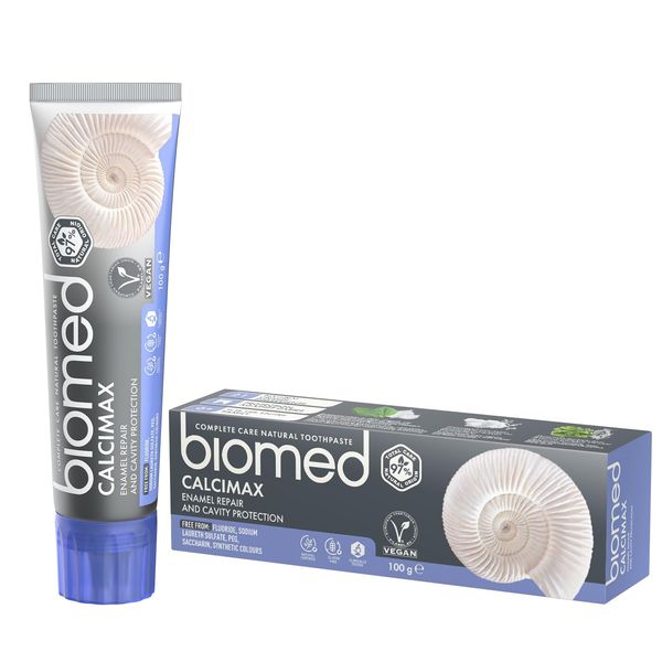 Biomed Calcimax 97% Natural Toothpaste | Enamel Repair & Cavity Protection | Vegan, SLES Free 100g