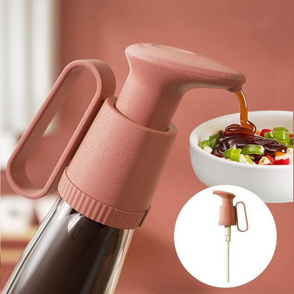 Jam Bottle Pump Oyster Sauce Dispensers, Oyster Sauce Squeezer Kitchen Sauce Bottle, Pressure Push-Type Nozzle, Suitable for Family Kitchens and Restaurants