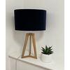 Black Velvet Brushed Silver Oval Lampshade