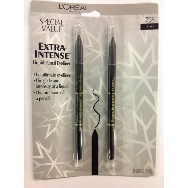 L'OREAL EXTRA-INTENSE LIQUID PENCIL EYELINER BLACK #798 ( SPECIAL VALUE 2 IN 1 )