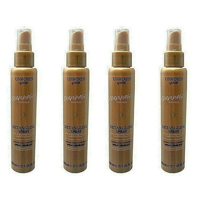 ( LOT 4 ) UNWINED BY HASK CHAMPAGNE DETANGLER SPRAY 5.1 Oz Each BRAND NEW