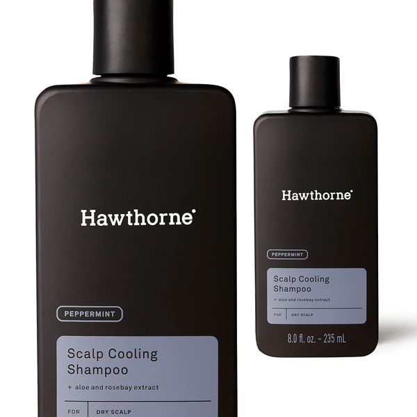 Hawthorne Men's Scalp Cooling Shampoo. Relieves and Soothes Itchy, Flaky, and Dry Scalp by Improving Scalp Health. Helps Combat Dandruff Naturally. 8 fl oz. 2-Pack.