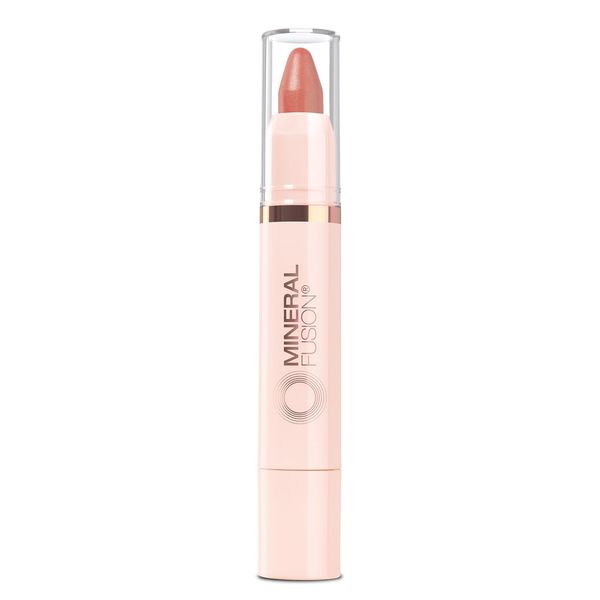 Mineral Fusion NEW Sheer Moisture Lip Tint, Buildable Lip Color, Hydrating Lip Balm with Jojoba Oil, Shea Butter & More, Hydrates & Nourishes, FD&C Dye-Free & Hypoallergenic, Empowered, Peach Nude