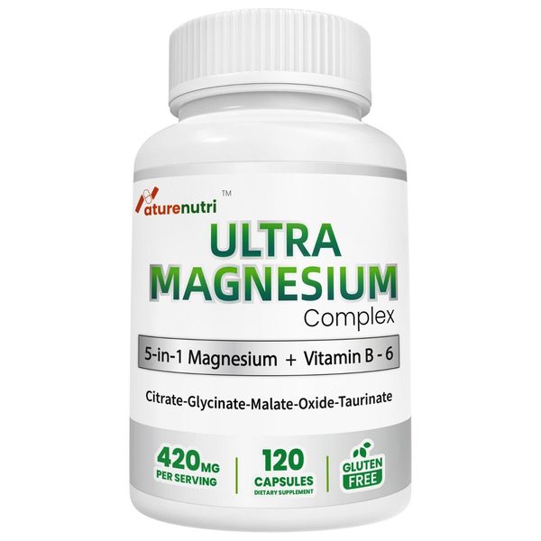Magnesium Citrate Complex | High Absorption Formula Relaxation, 120 Capsules