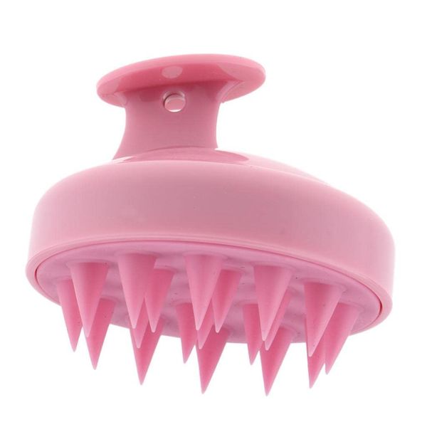 Scalp Massager, Soft Silicone Shampoo Brush Hair Scrub Brush for Wet and Dry Hair Head Massager (Pink)