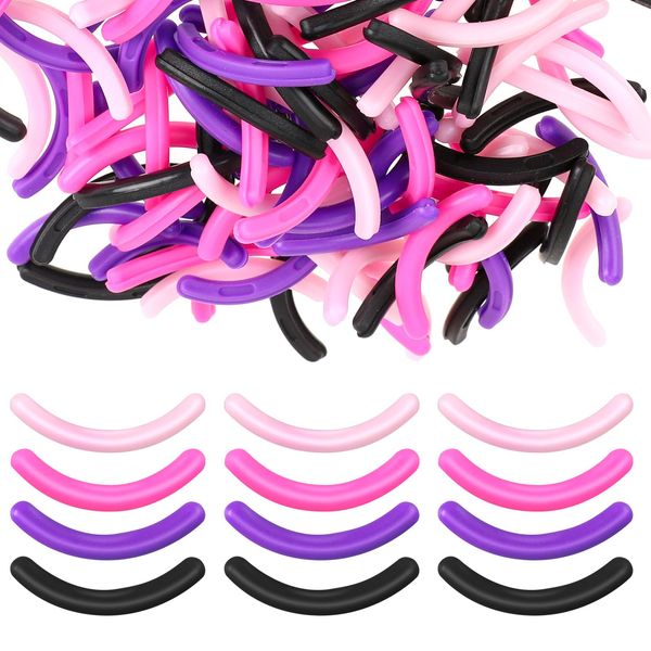 100 PCS Eyelash Curler Refills Eyelash Curler Pads Universal Eyelash Curlers Multi Color Eyelash Curler Refill Pads Replacement Refills Pads Silicone Rubber Eyelash Curler Rubber Strips