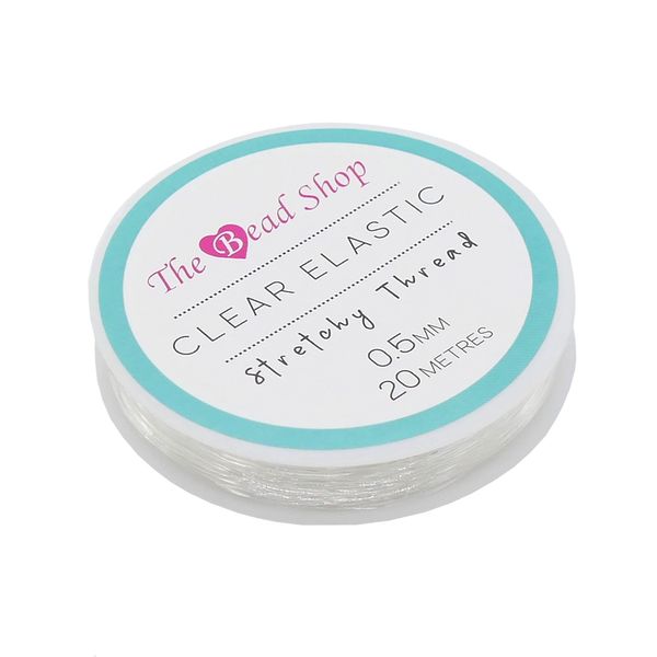 Clear Bracelet String, Elastic String for Bracelet Making - Jewellery Making Supplies - Clay Bead Stringing, Elastic Thread, Invisible Thread - 0.5mm 20 metres