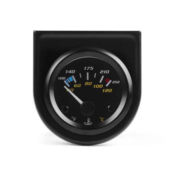 2" 52mm Water Temp Gauge 40-120 Celsius /100-250 Fahrenheit Pointer Auto Water Temp Temperature Gauge White Led Car Meter with Sensor