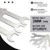 Ultra Thin Hex Spanner Set of 12 Short Type Single Open End Mini Wrench Set 2mm Thickness Single Open End Spanner
