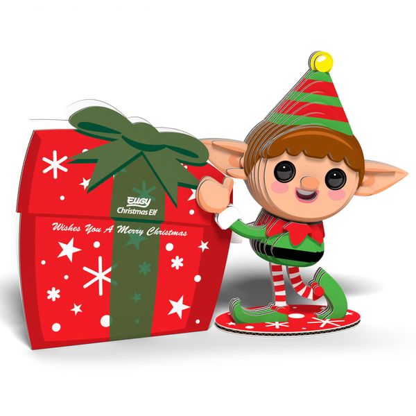 Eugy Christmas Elf 3D Puzzle, 38 Piece Eco-Friendly Educational Toy Puzzles for Boys, Girls & Kids Ages 6+