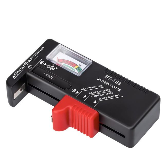 Ziyan Batterietester Batterieprufer Universal 1,5V 9V AAA Button Tester BT-168 Schwarz