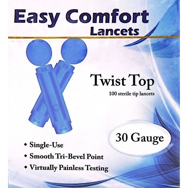 Easy Comfort 30 Gauge Twist Top Lancets - 100 Count