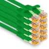 1aTTack.de - 10 x 0.25m Cat7 network cable, Cat.7 Ethernet, Lan & Cat 7 patch cable for maximum internet speed & connects all devices with RJ 45 socket green