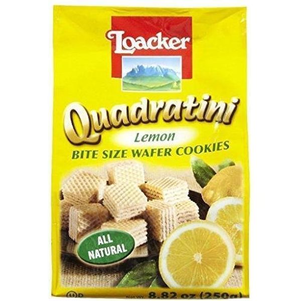 Loacker Quadratini Lemon Creme Wafer Cookie 8.82 oz. 1 Package New